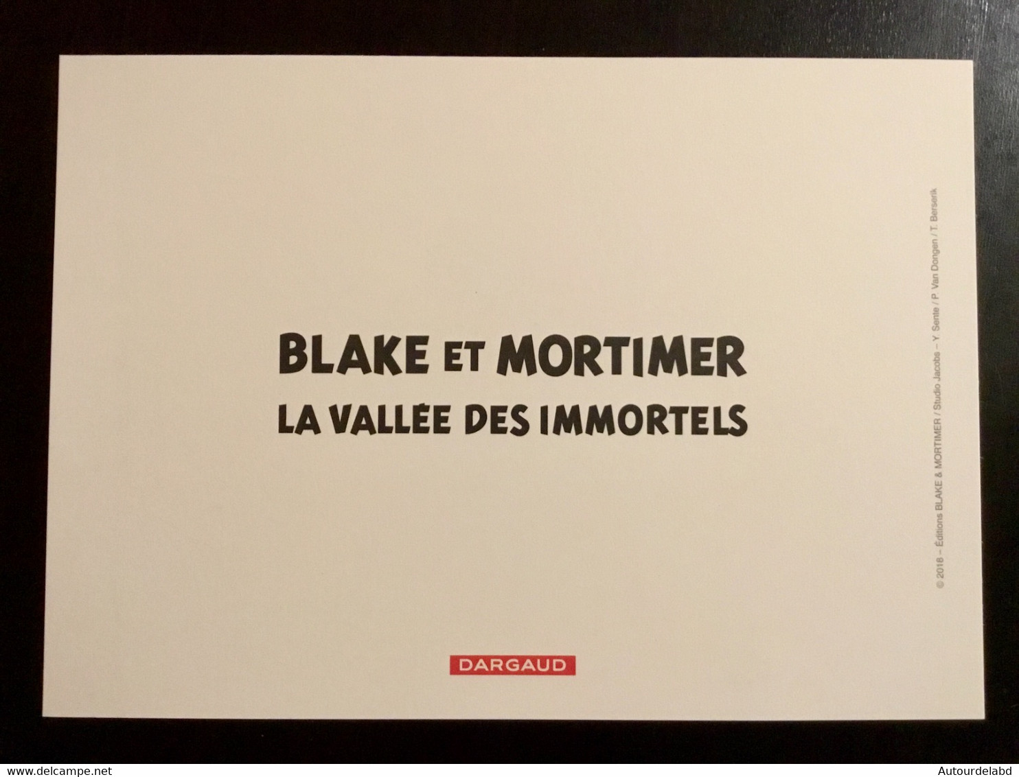 Ex Libris Illustration Blake Et Mortimer - La Vallée Des Immortels (Jacobs) - Illustrateurs D - F