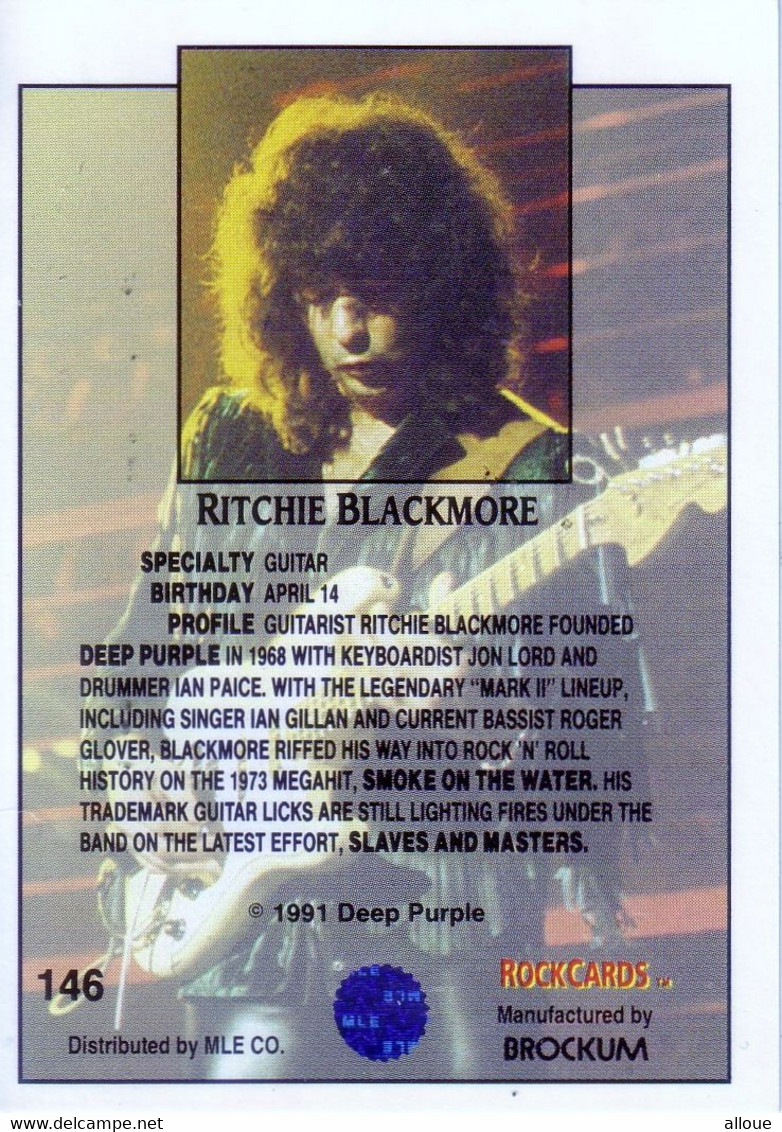 RITCHIE BLACKMORE -1 TRADING CARD EN BON ETAT - Other & Unclassified