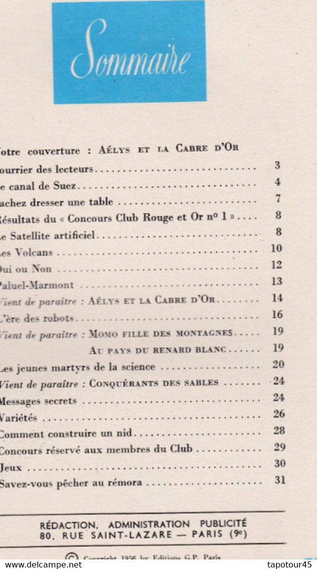 C 21/Revues Rouge OR > R O N=° 2  1956 > 30 Pages A5 - Bibliotheque Rouge Et Or