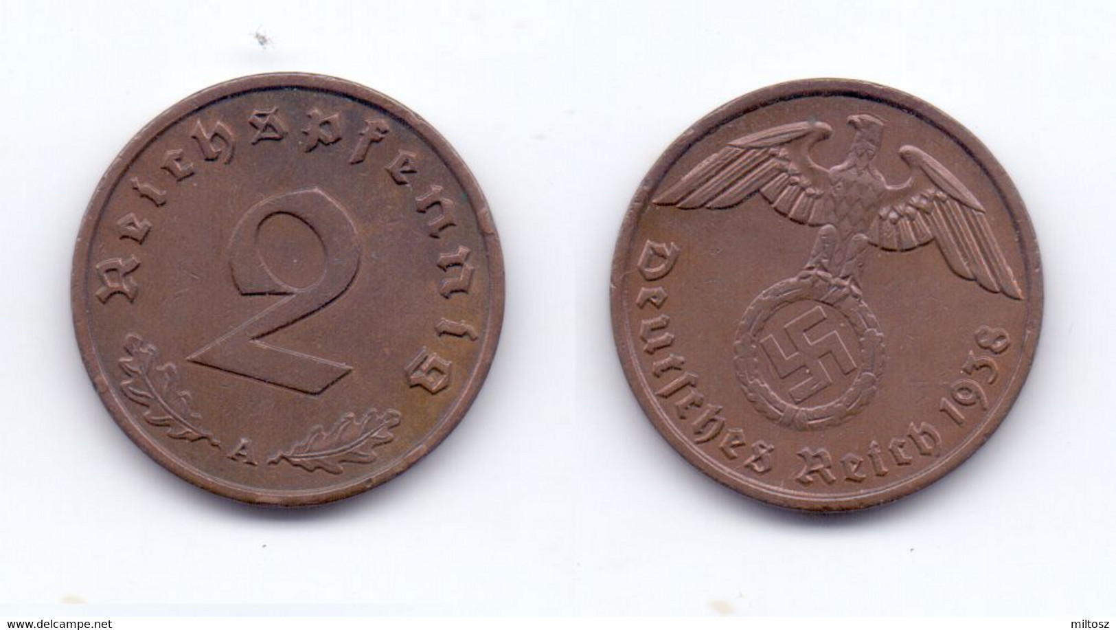Germany 2 Reichspfennig 1938 A - 2 Reichspfennig