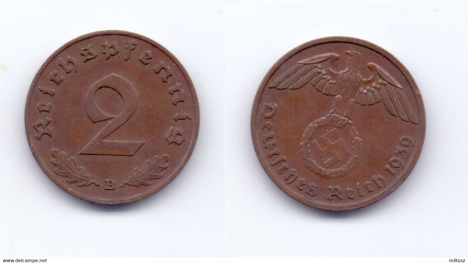 Germany 2 Reichspfennig 1939 B - 2 Reichspfennig