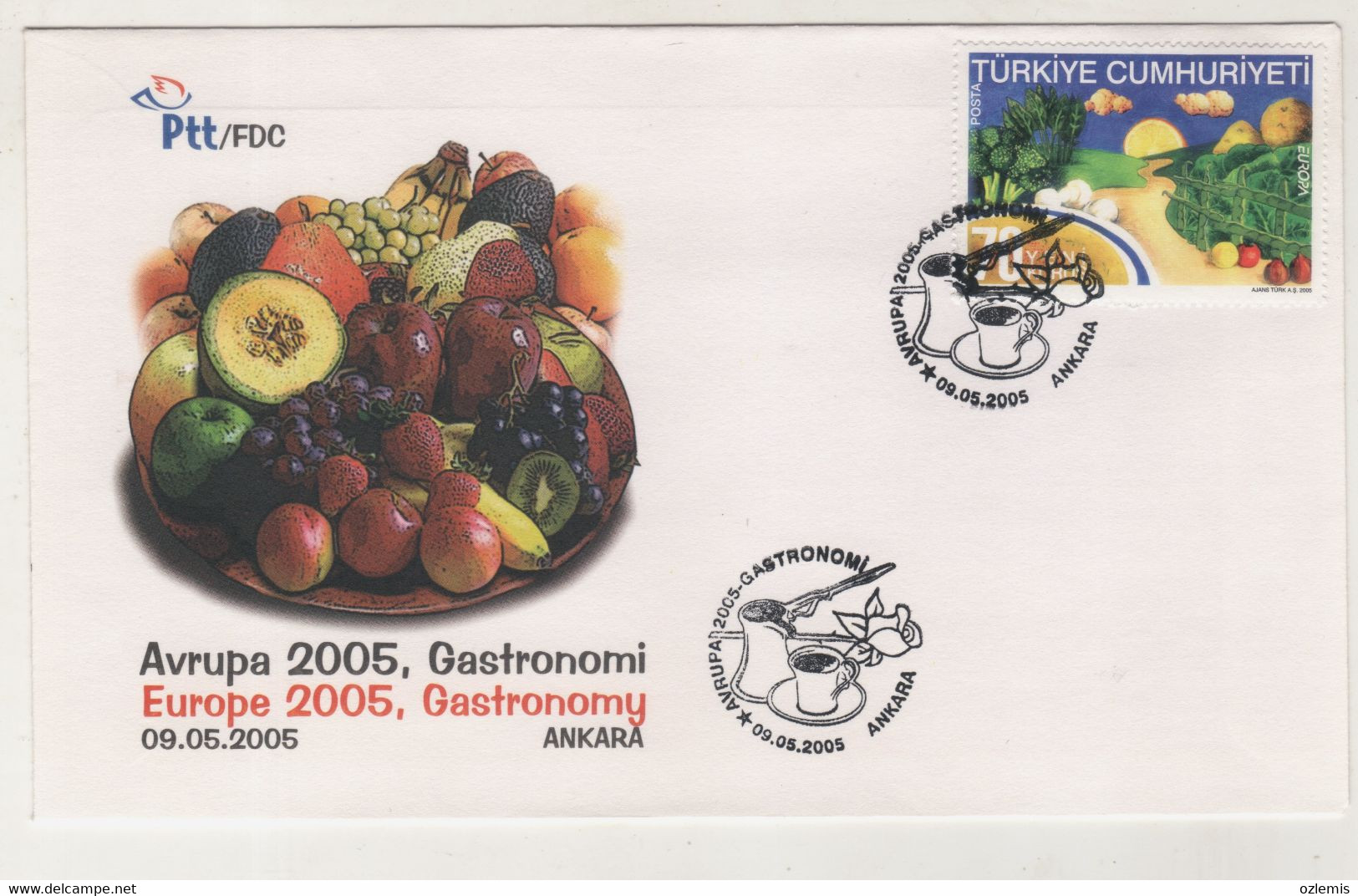 EUROPA 2005,GASTRONOMY , COVER - Lettres & Documents