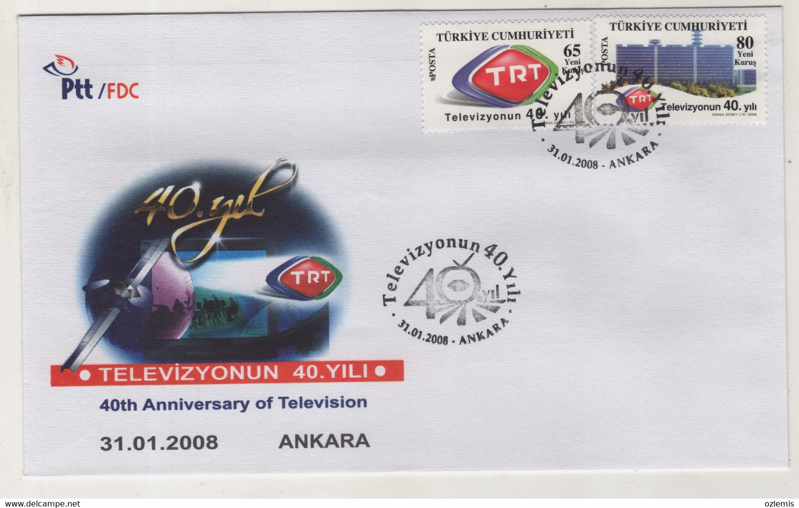 ANNIVERSARY OF TELEVISION , COVER - Storia Postale