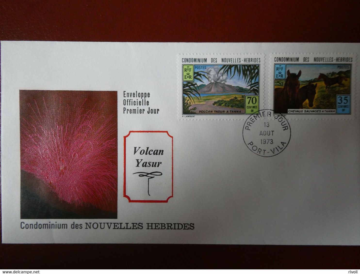 NOUVELLES HÉBRIDES - Enveloppe FDC En 1973 - Tourisme ( Chevaux Et Volcan ) - FDC