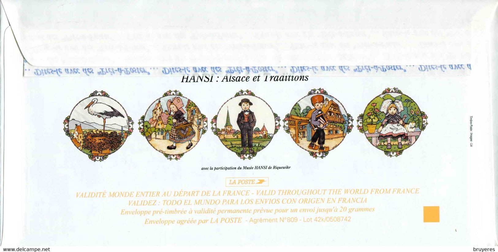 PAP** De 2005 Avec Timbre "MAISON ALSACIENNE" Et Illustration "HANSI : ALSACE ET TRADITIONS - JEUNE ALSACIEN EN COSTUME" - Prêts-à-poster:  Autres (1995-...)