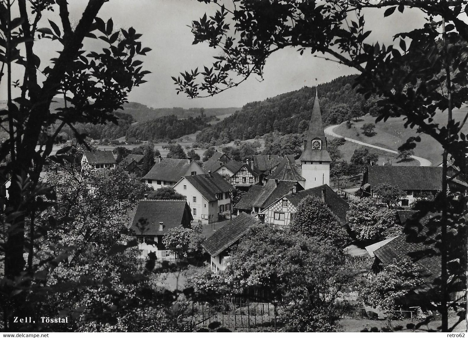 ZELL IM TÖSSTAL → Schöne Dorfansicht Bei Der Kirche, Fotokarte Ca.1960 - Dorf