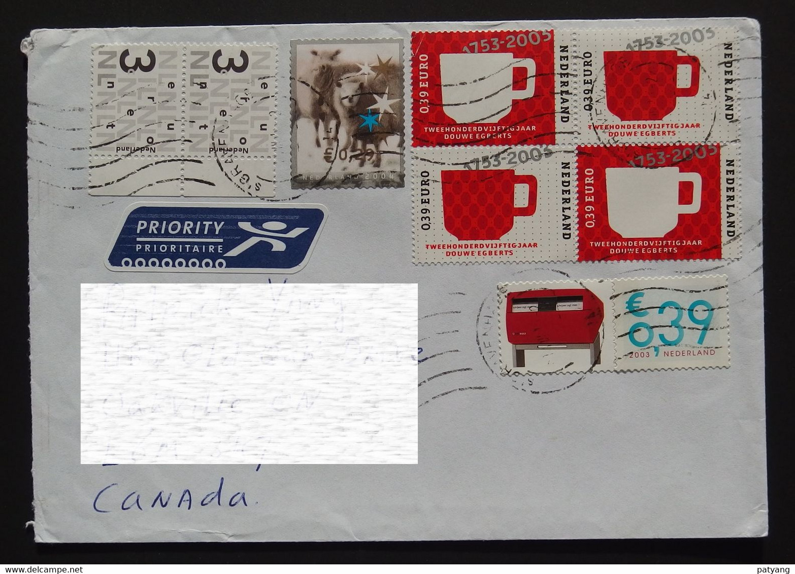 2015 Netherlands To Canada Cover - Briefe U. Dokumente