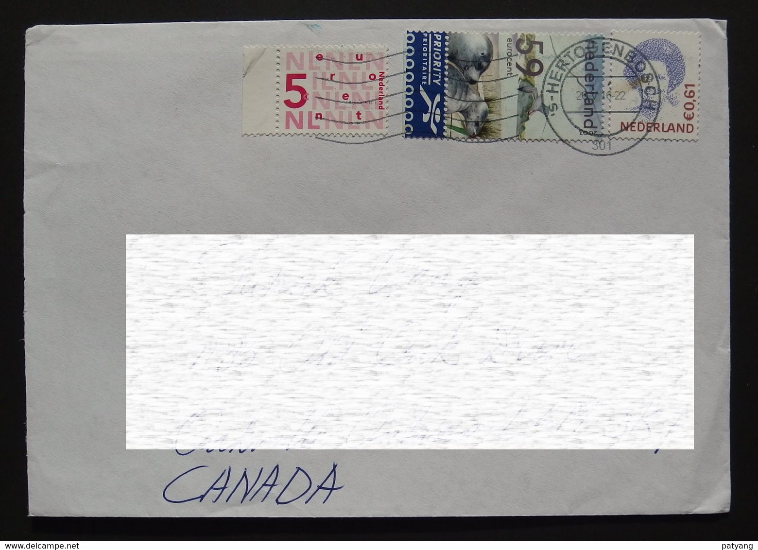 2016 Netherlands To Canada Cover - Storia Postale