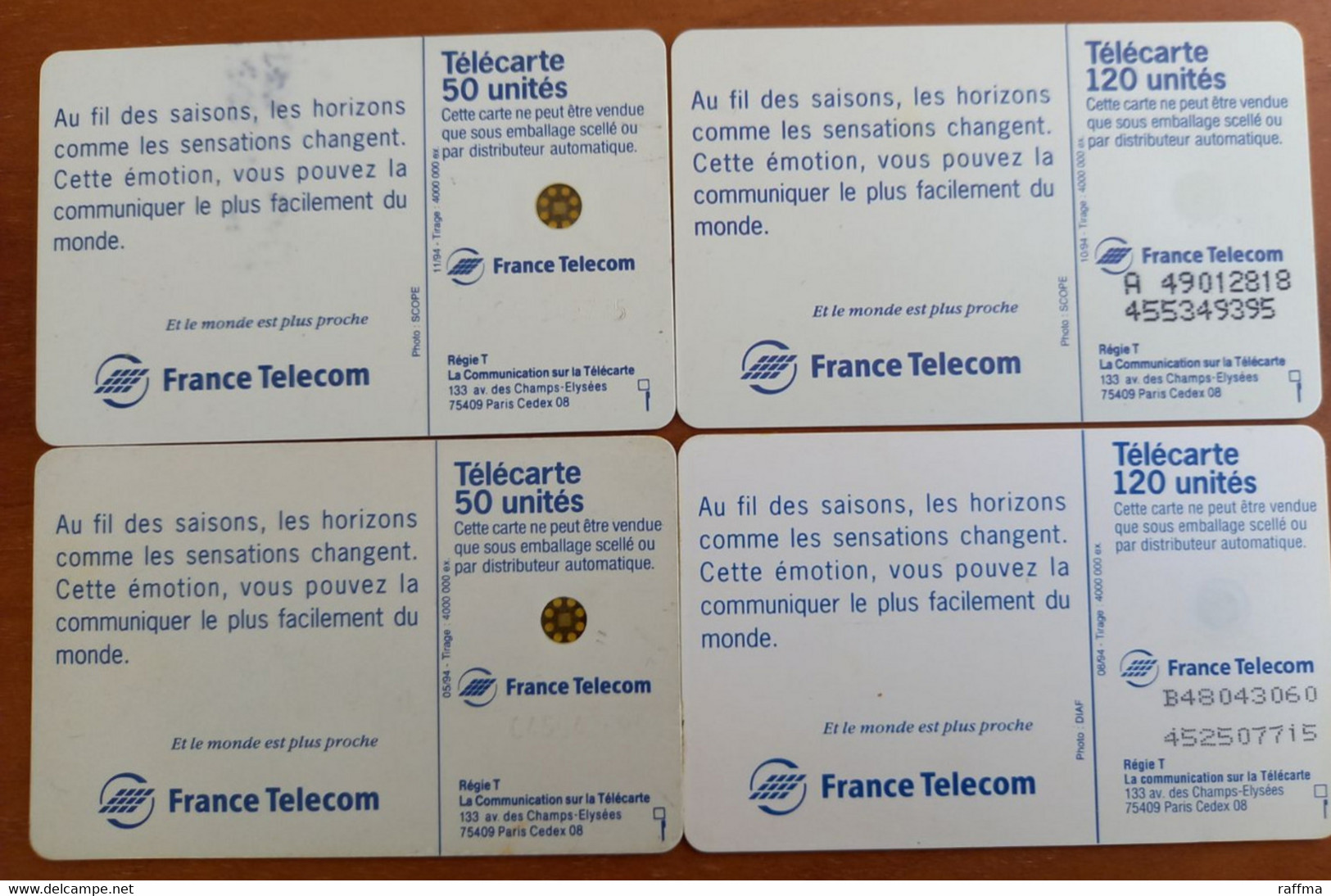 Lot 4 Telecarte France Telecom Paysage - Telefone