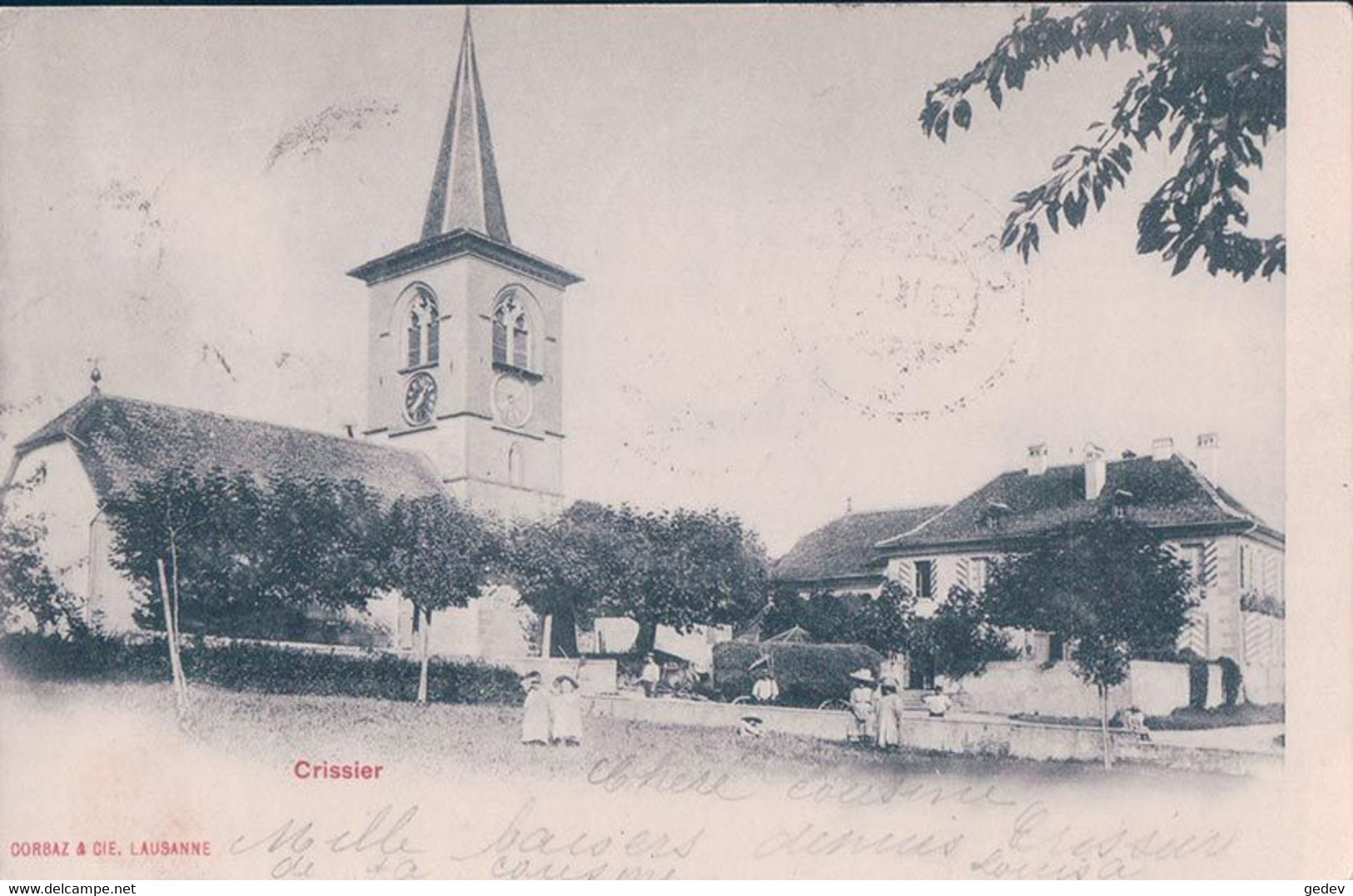 Crissier VD, Eglise Et Attelage (22.9.1902) - Crissier