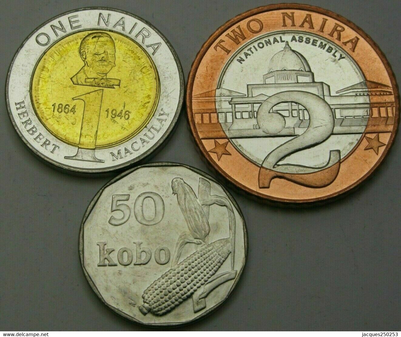 NIGERIA 50 Kobo 2006, 1 Niara 2006 & 2 Niara 2006 - Lot De 3 Pièces - UNC - Nigeria