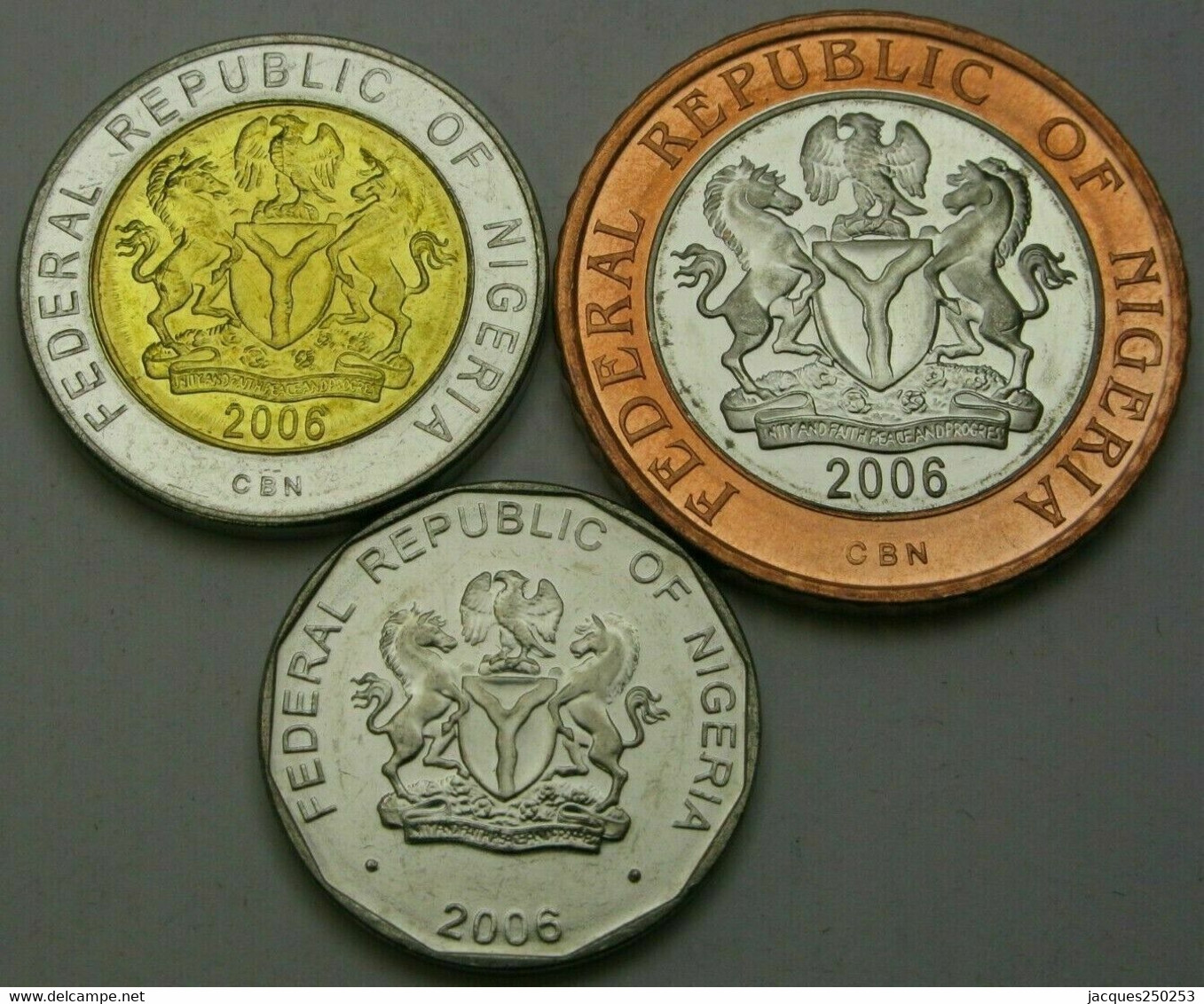 NIGERIA 50 Kobo 2006, 1 Niara 2006 & 2 Niara 2006 - Lot De 3 Pièces - UNC - Nigeria