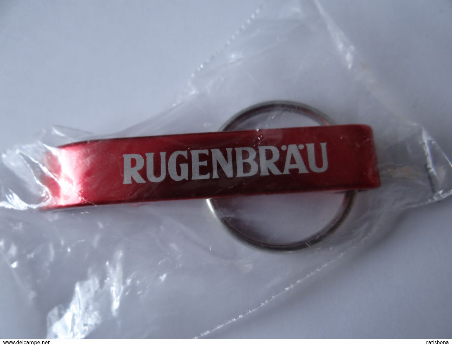 Werbeschlüsselanhänger: Kapselöffner, Rugenbräu, Kanton Bern, Schweiz. - Flaschenöffner