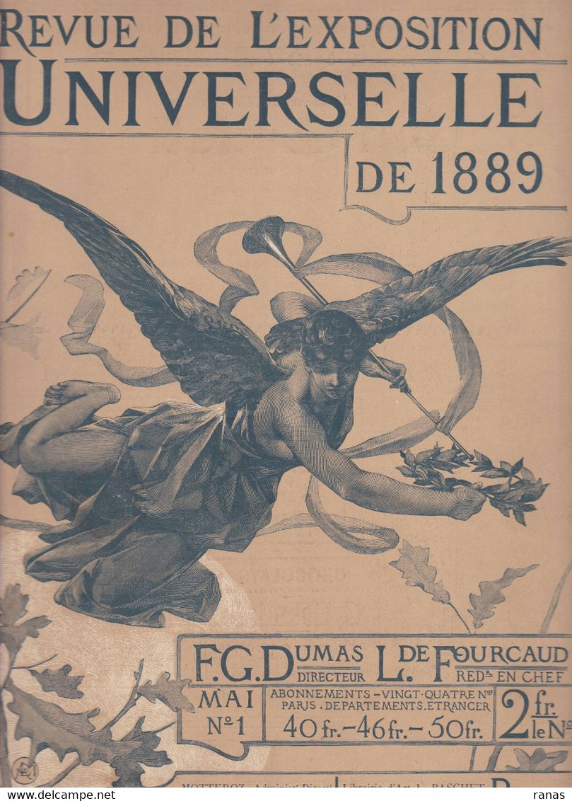 Revue De L'exposition Universelle De 1889 Avec Gravures Hors Texte Couverture Par LEVEILLE N° 1 - Zeitschriften - Vor 1900