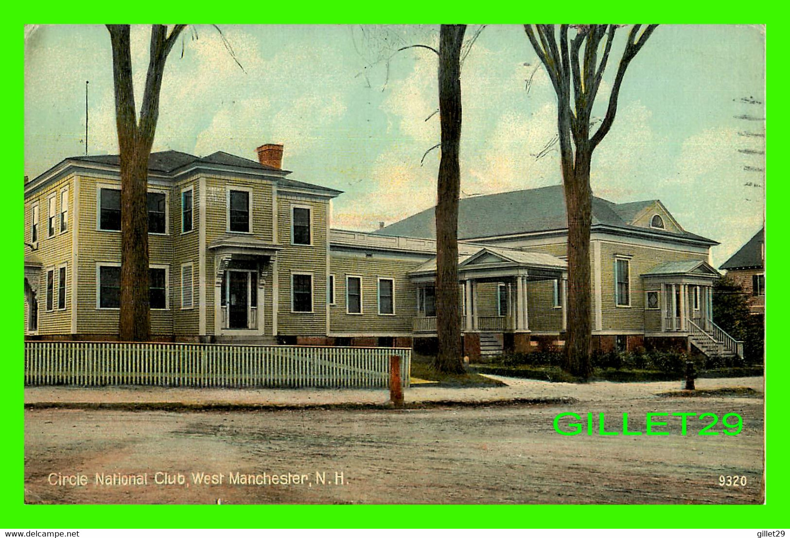 WEST MANCHESTER, NH - CIRCLE NATIONAL CLUB - TRAVEL IN 1927 - THE LEIGHTON & VALENTINE CO - - Manchester