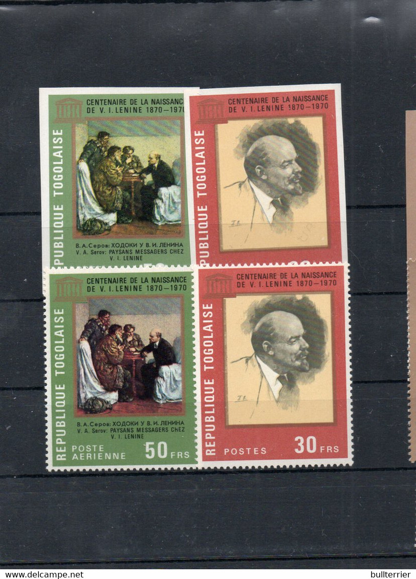 LENIN  - TOGO - 1970 - LENIN BIRTH CENTENARY  SET OF 2  PERFORATE & IMPERF   MINT NEVER HINGED - Lenin