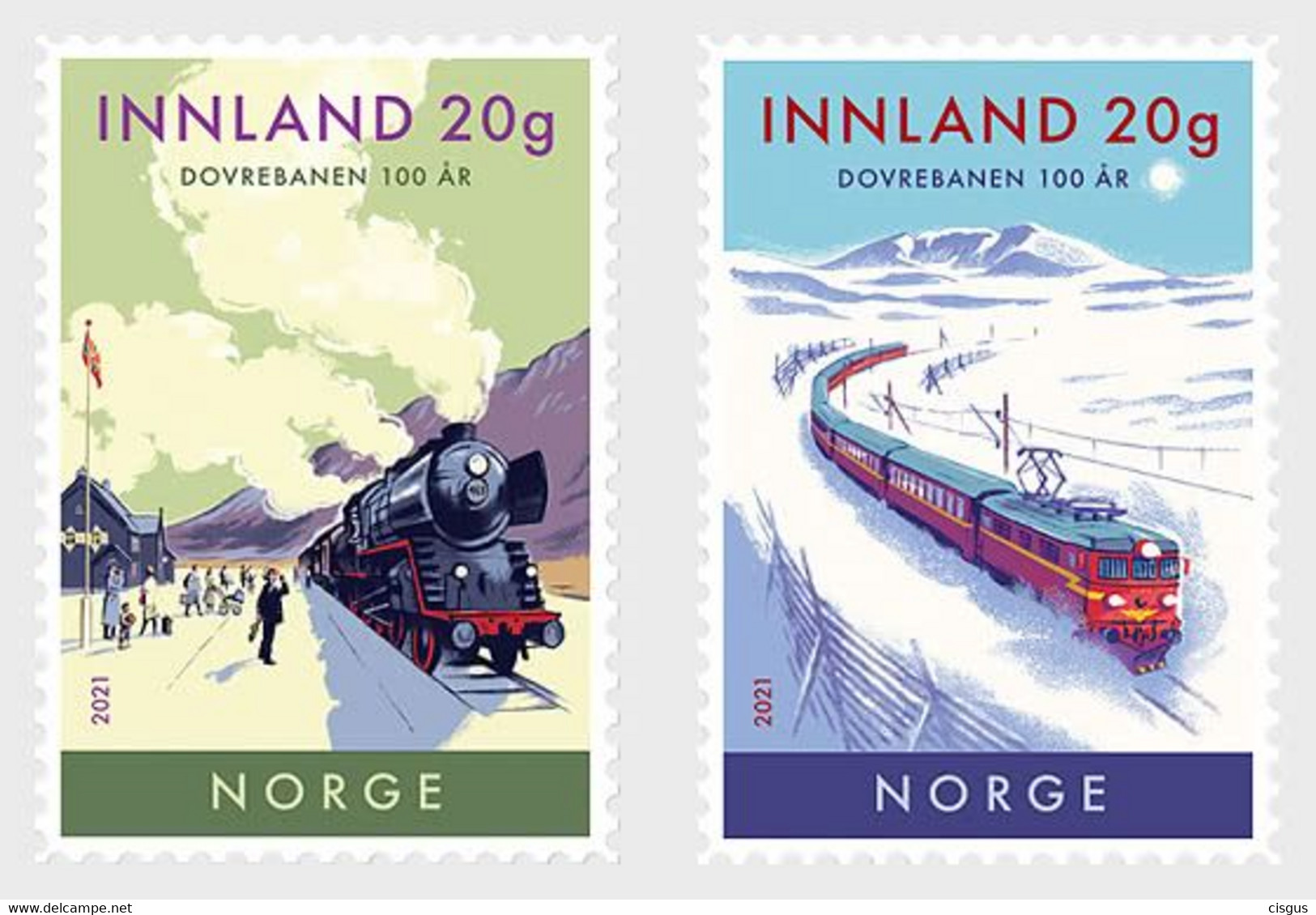 Norwegen Norway  MNH ** 2021  Centenary Of The Dovre Railway Line - Ongebruikt