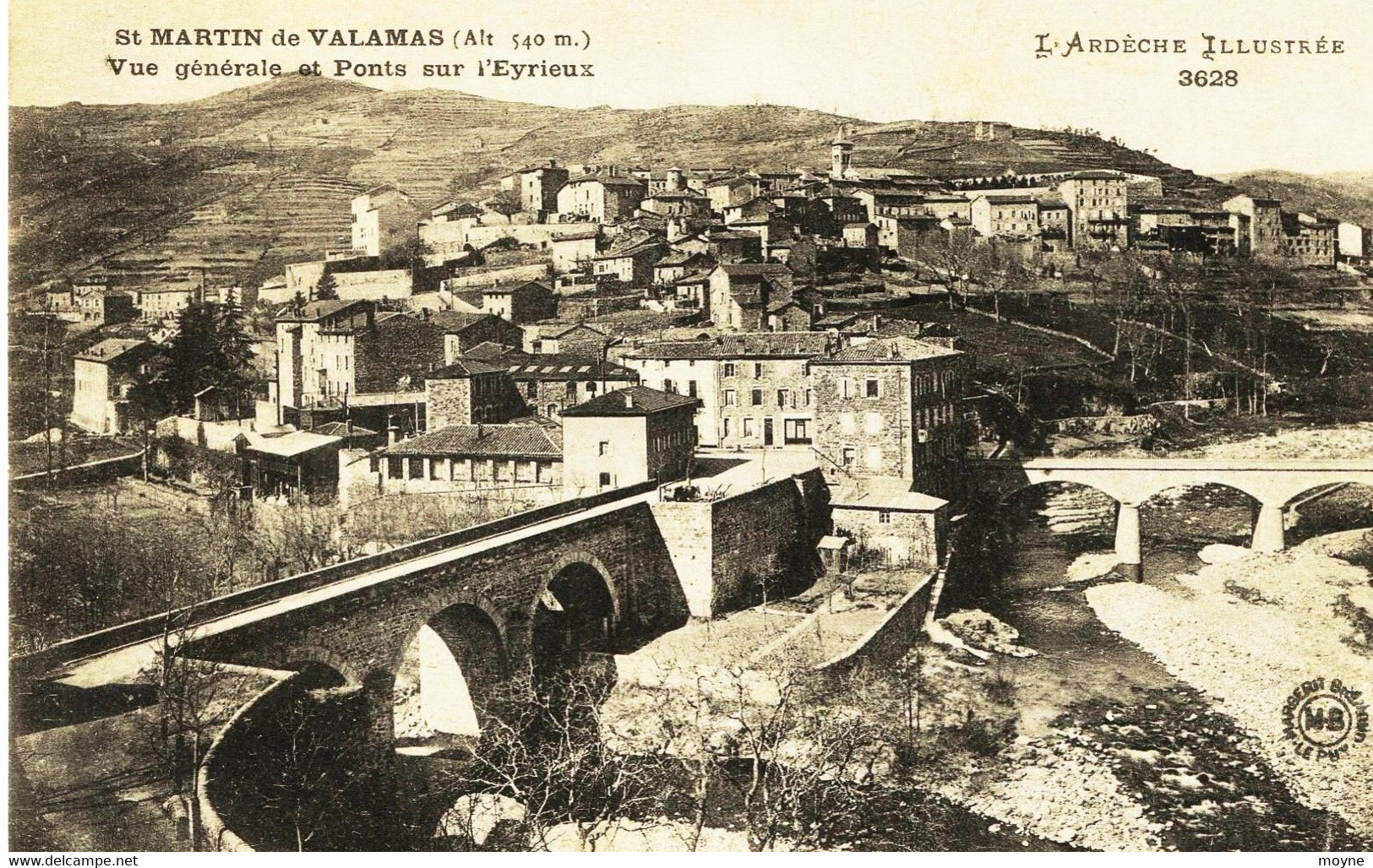 7146 - Ardeche - St MARTIN De VALAMAS : Vue Générale Et Pont Sur L'Eyrieux - Saint Martin De Valamas