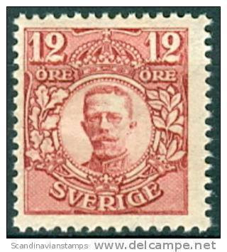 ZWEDEN 1911-14 12õre Karmijn Gustav  V Zonder WM PF-MNH-NEUF - Unused Stamps