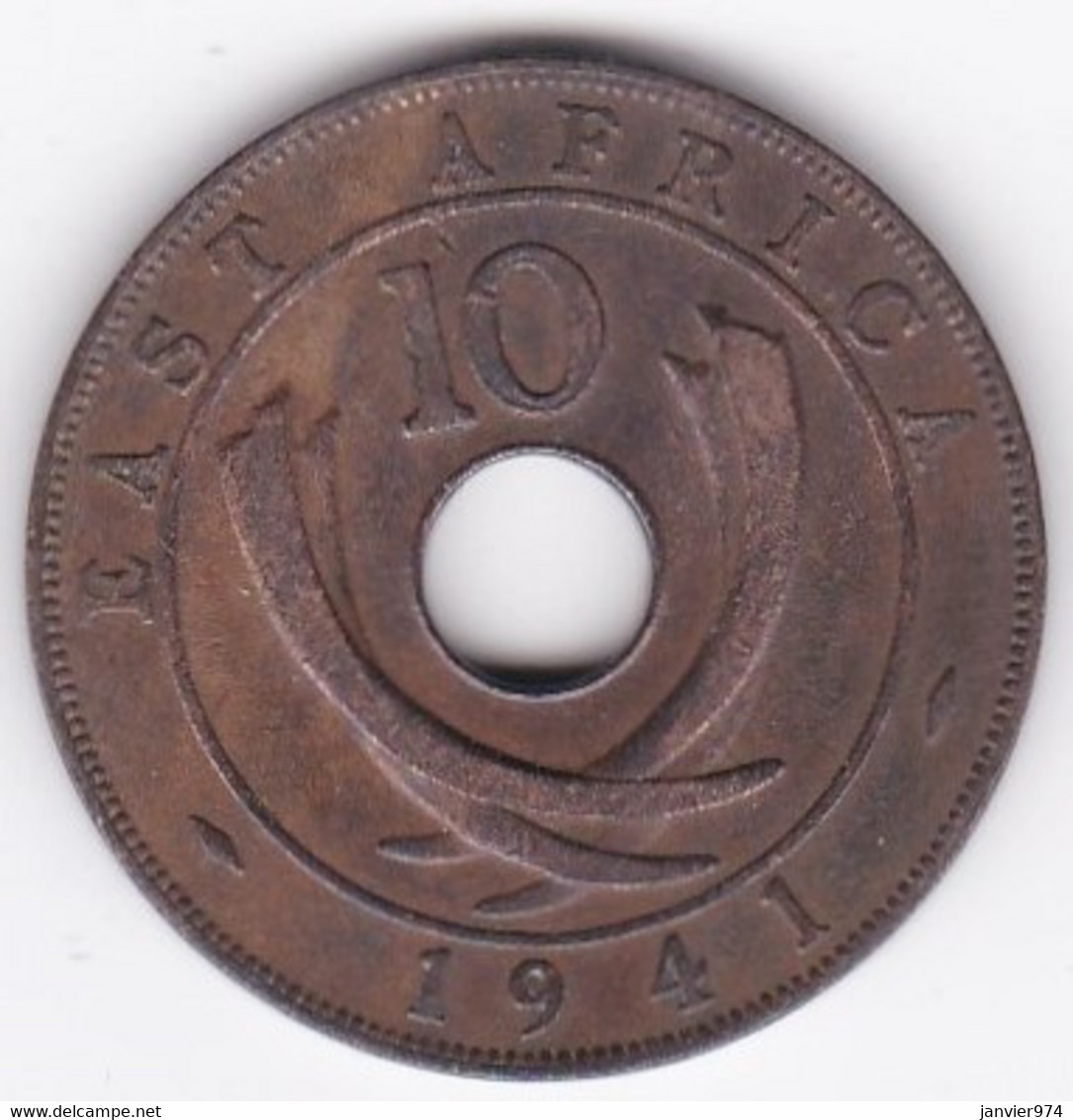 East Africa 10 Cents 1941   George VI, En Bronze , KM# 26.1 - Britische Kolonie