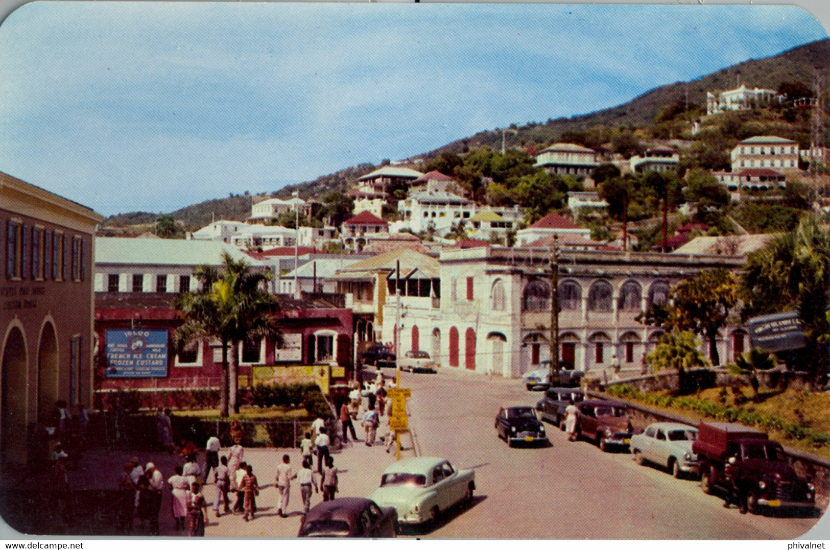 ISLAS VÍRGENES , T.P. NO CIRCULADA , ST. THOMAS , A VIEW OF MAIN STREET IN FRONT OF THE POST OFFICE. - Virgin Islands, US