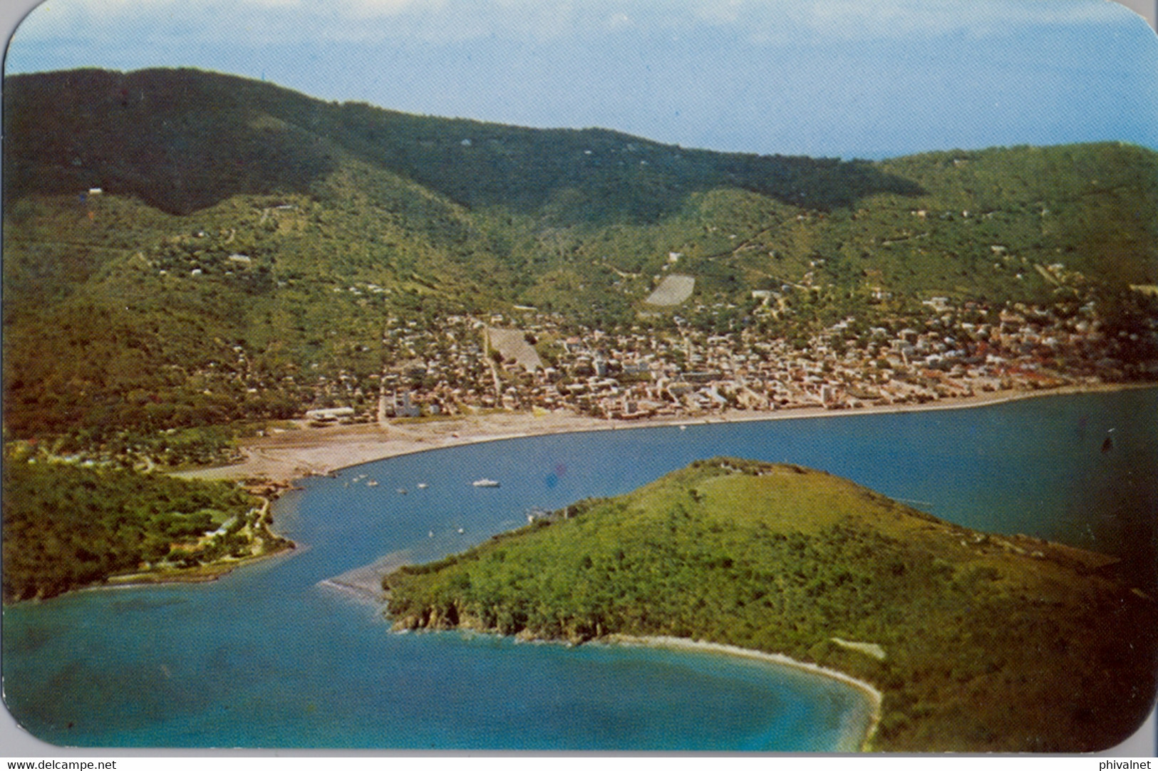 ISLAS VÍRGENES , T.P. NO CIRCULADA , AERIAL VIEW OF CHARLOTTE - AMALIE HARBOR , IN ST. THOMAS , VIRGIN ISLANDS - Jungferninseln, Amerik.