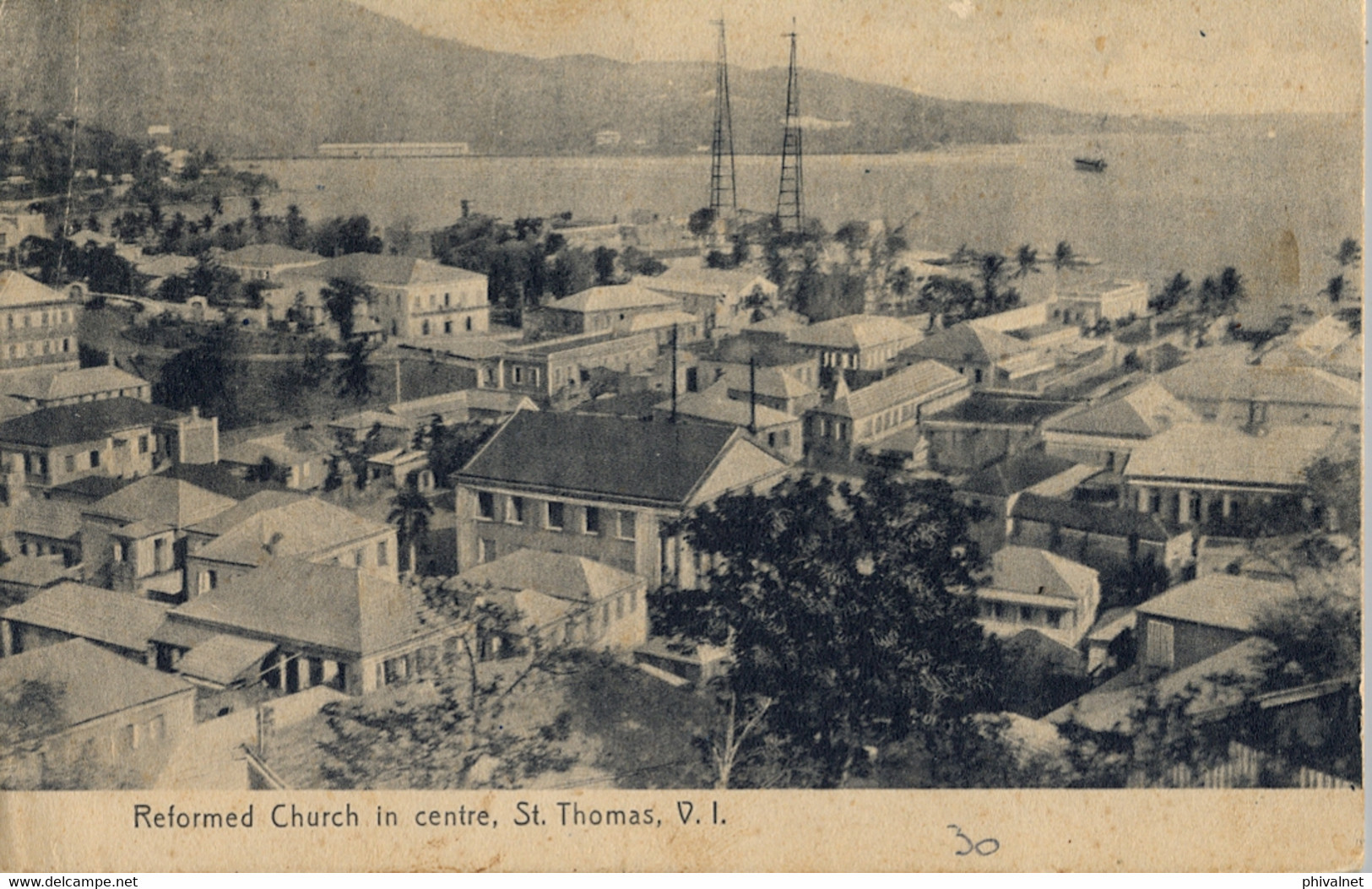 1926 ISLAS VÍRGENES , T.P. ESCRITA , NO CIRCULADA  , REFORMED CHURCH IN CENTRE , ST. THOMAS , VIRGIN ISLANDS - Amerikaanse Maagdeneilanden