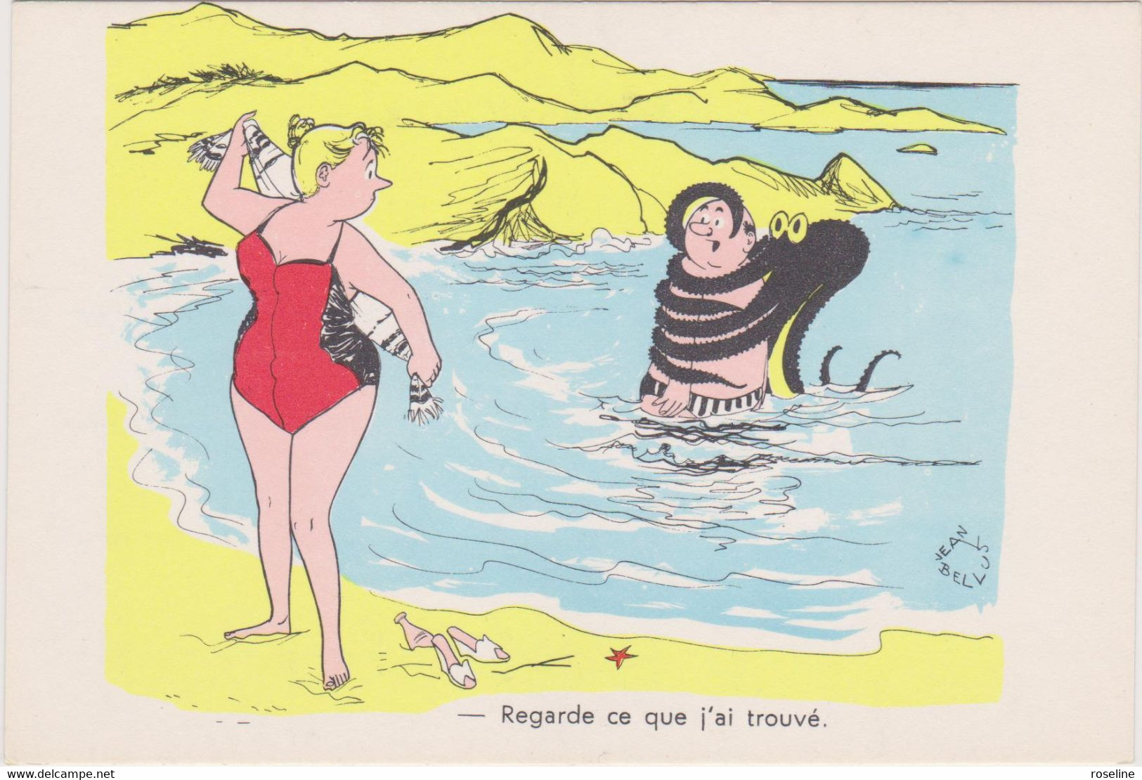 BELLUS  Ed Pulcinella - Humour Plage Pieuvre  - CPSM 10,5x15 TBE Neuve - Altri & Non Classificati