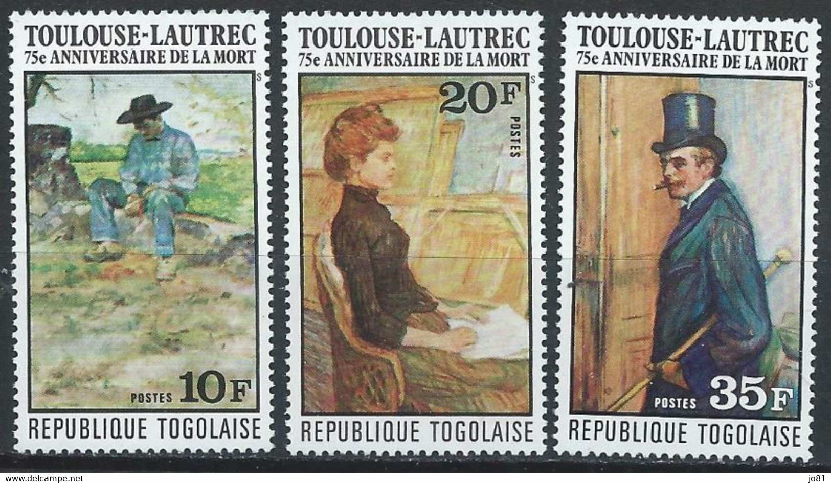 Togo YT 876-878 Neuf Sans Charnière - XX - MNH Toulouse Lautrec Art - Togo (1960-...)