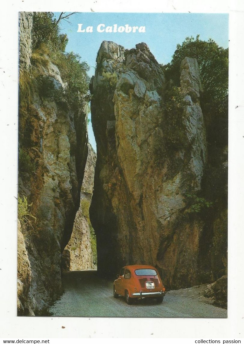 Cp, Automobile , FIAT 500 , Espagne , MALLORCA , LA CALOBRA ,écrite 1980 - Turismo