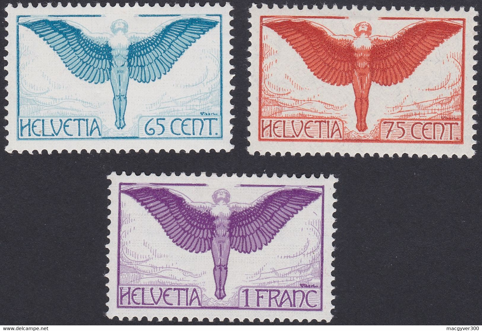 SUISSE, 1924-1933,  (Yvert 10-11a-12) - Nuovi