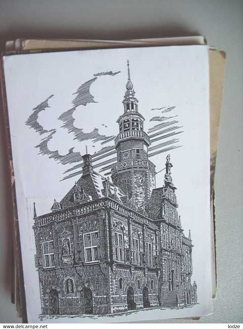 Nederland Holland Pays Bas Bolsward Met Een Tekening - Bolsward