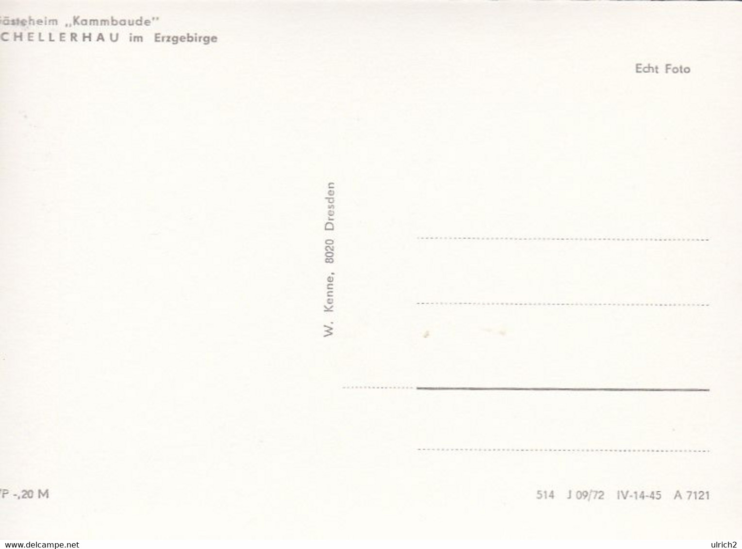 AK Schellerhau - Gästeheim Kammbaude - Erzgebirge (55969) - Schellerhau