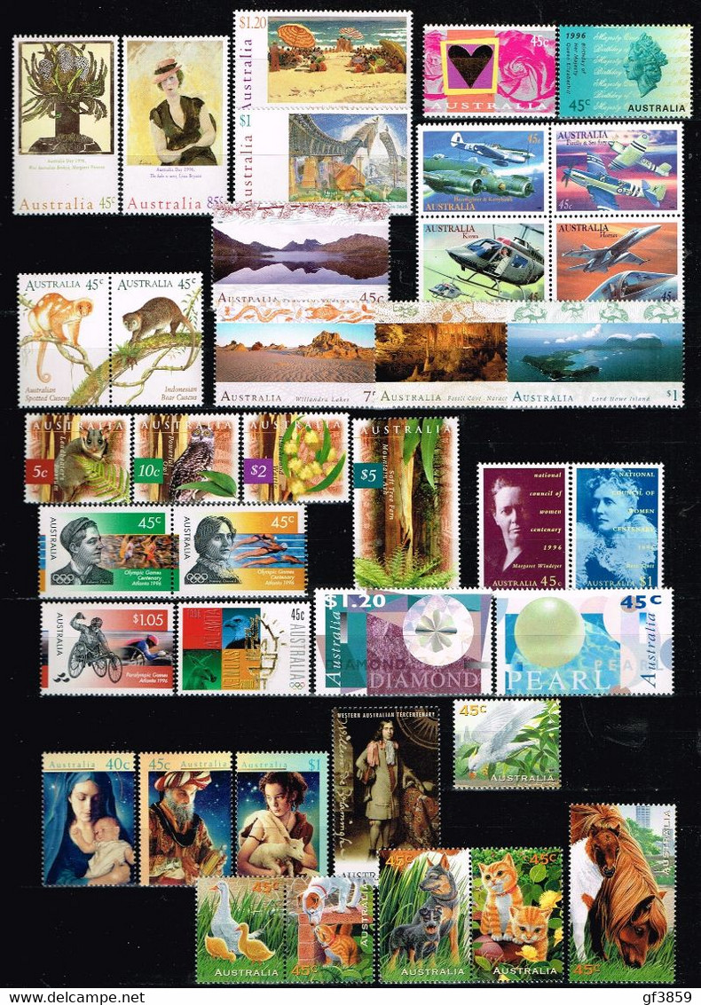 AUSTRALIE / Neufs**/MNH**/ 1996 - Année Quasi Complète (Sans Carnets Ni Timbres Auto-adhésifs) - Vollständige Jahrgänge