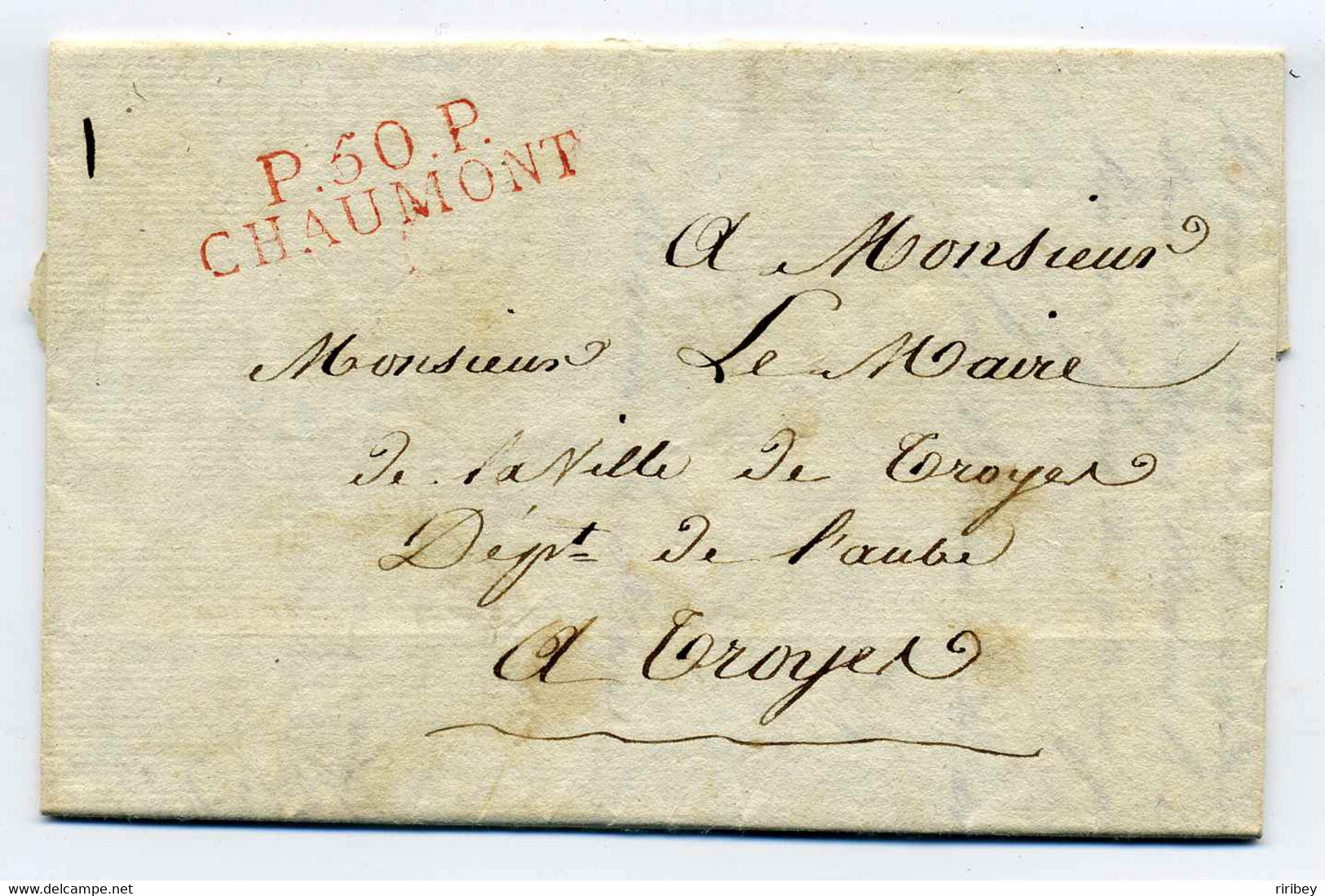 P50P CHAUMONT  +  "Commissaire De Police De Chaumont "  / Dept Haute Marne  / 1824 - 1801-1848: Precursors XIX