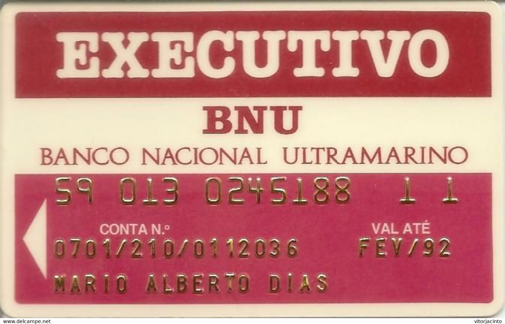 PORTUGAL - Banco Nacional Ultramarino - Executivo - Credit Cards (Exp. Date Min. 10 Years)