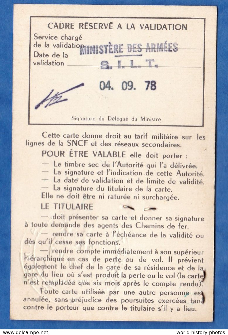 Carte Ancienne De Circulation SNCF Pour Officier - 1983 - Monsieur DUREAULT Chemin De Fer Réduction 1er 2e Classe Train - Other & Unclassified