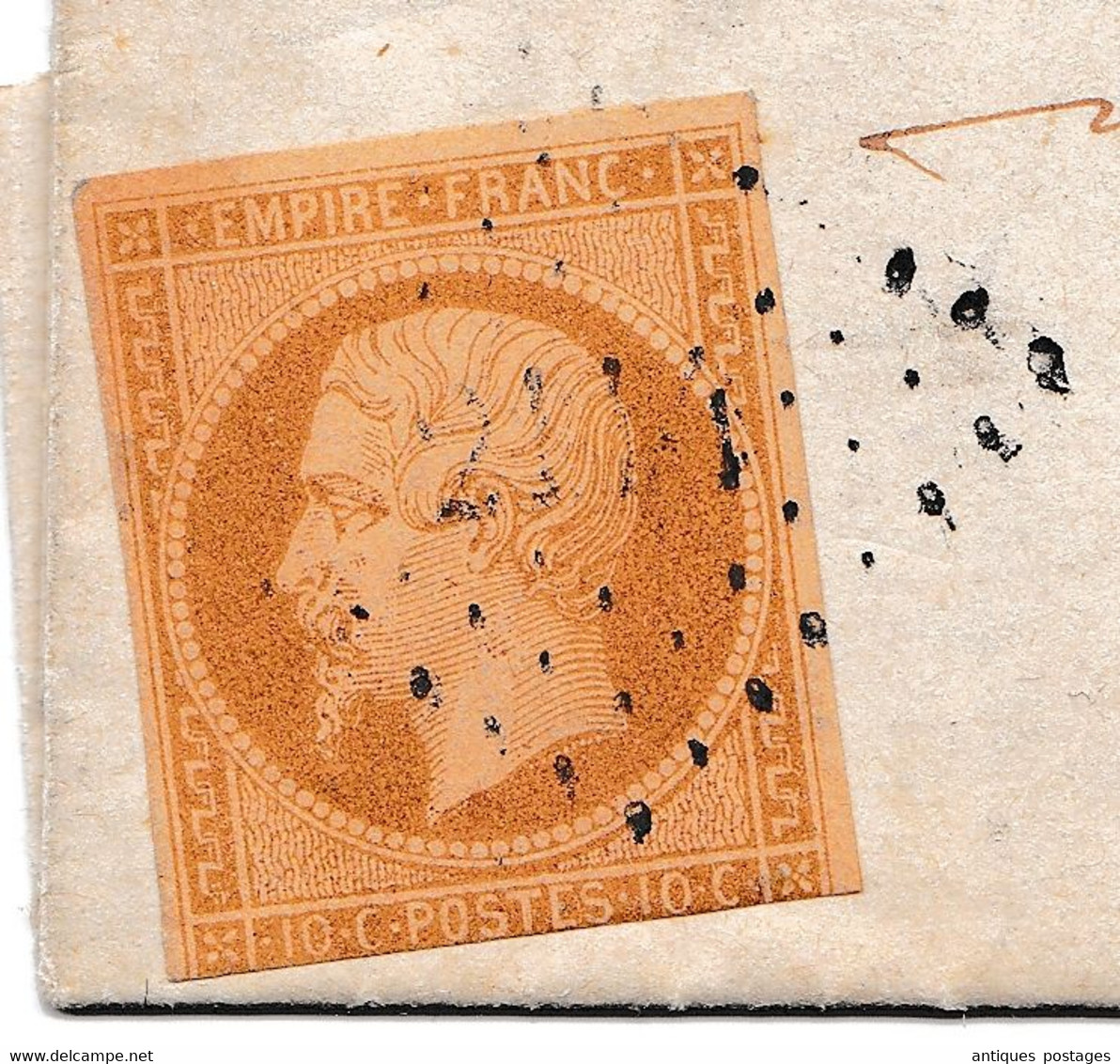 Lettre 1861 Montluel Ain Justice De Paix Beynost Maillard Géomètre Timbre Napoléon III 10 Centimes - 1853-1860 Napoleon III