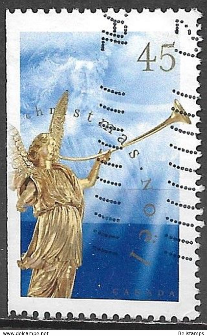 Canada 1998. Scott #1764c Single (U) Christmas, Sculpted Wooden Angel - Single Stamps