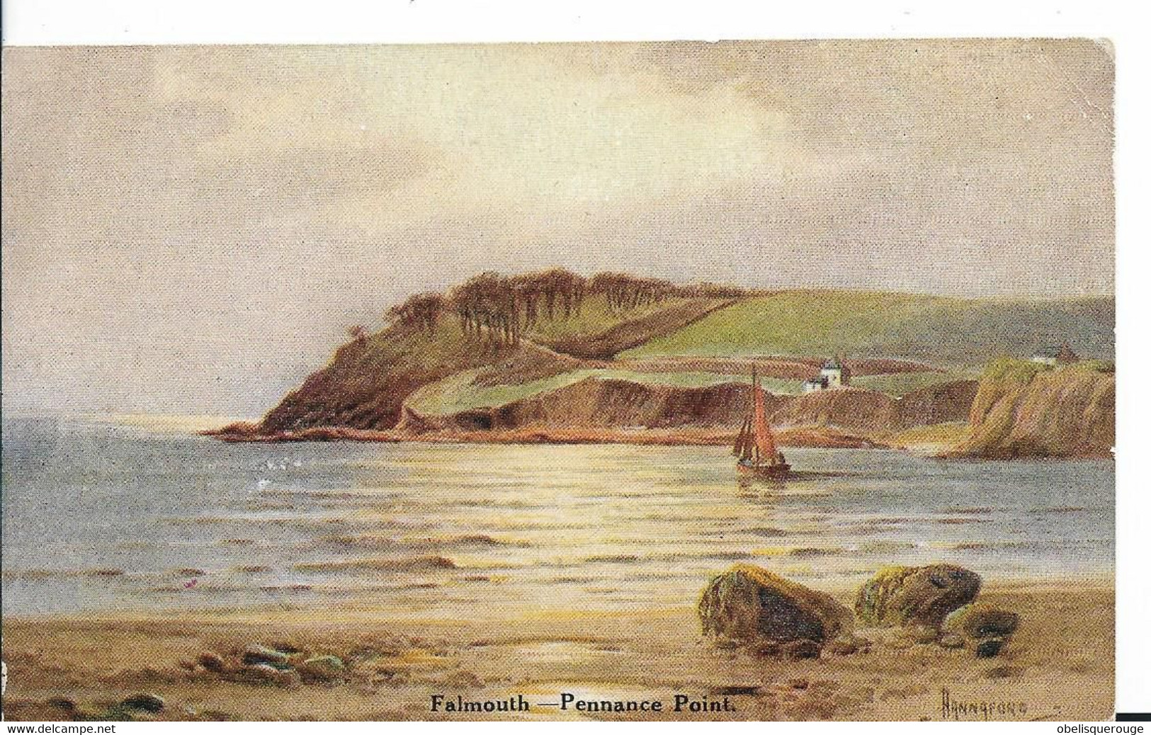 Falmouth - PENNANCE POINT BELLE CARTE VERS 1912 SIGNE HANNA FORD - Falmouth