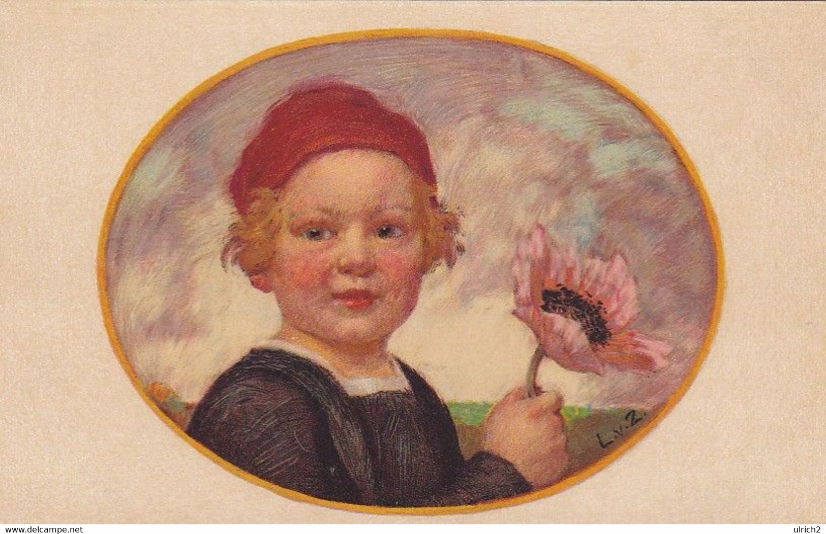 AK Künstlerkarte Zumbusch - Bayerischer Blumentag 1913 - Kind Mit Blume (55983) - Zumbusch, Ludwig V.