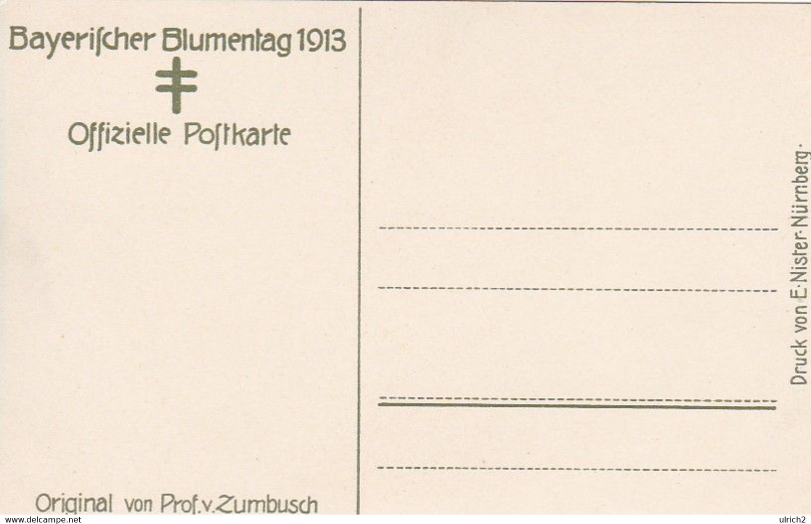AK Künstlerkarte Zumbusch - Bayerischer Blumentag 1913 - Kind Mit Blume (55983) - Zumbusch, Ludwig V.