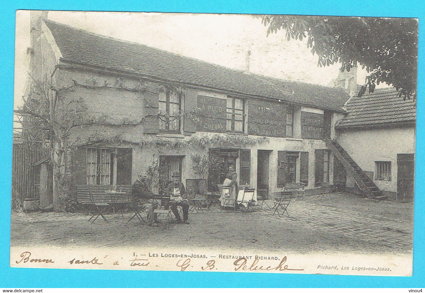 Rare CPA LES LOGES EN JOSAS - Restaurant Richard - 78 Yvelines  - Cp Animée - Précurseur - Other & Unclassified