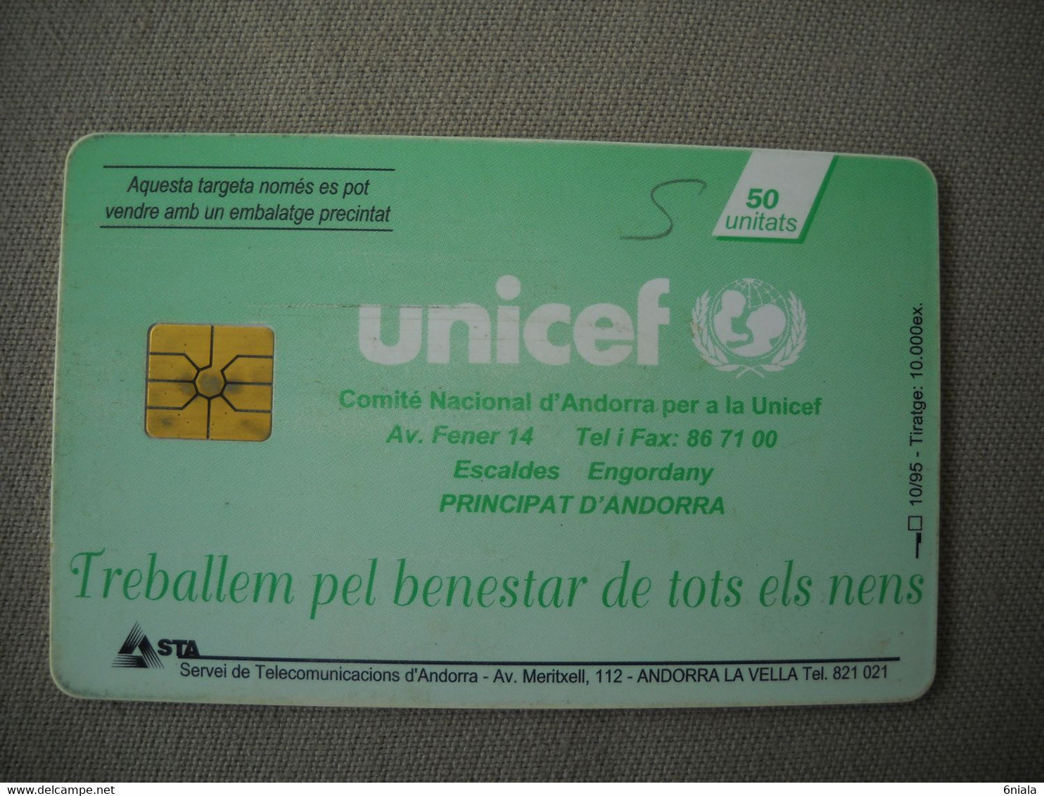 7043 Télécarte Collection  UNICEF     ANDORRE    Belle Animation     ( Recto Verso)  Carte Téléphonique - Autres - Europe