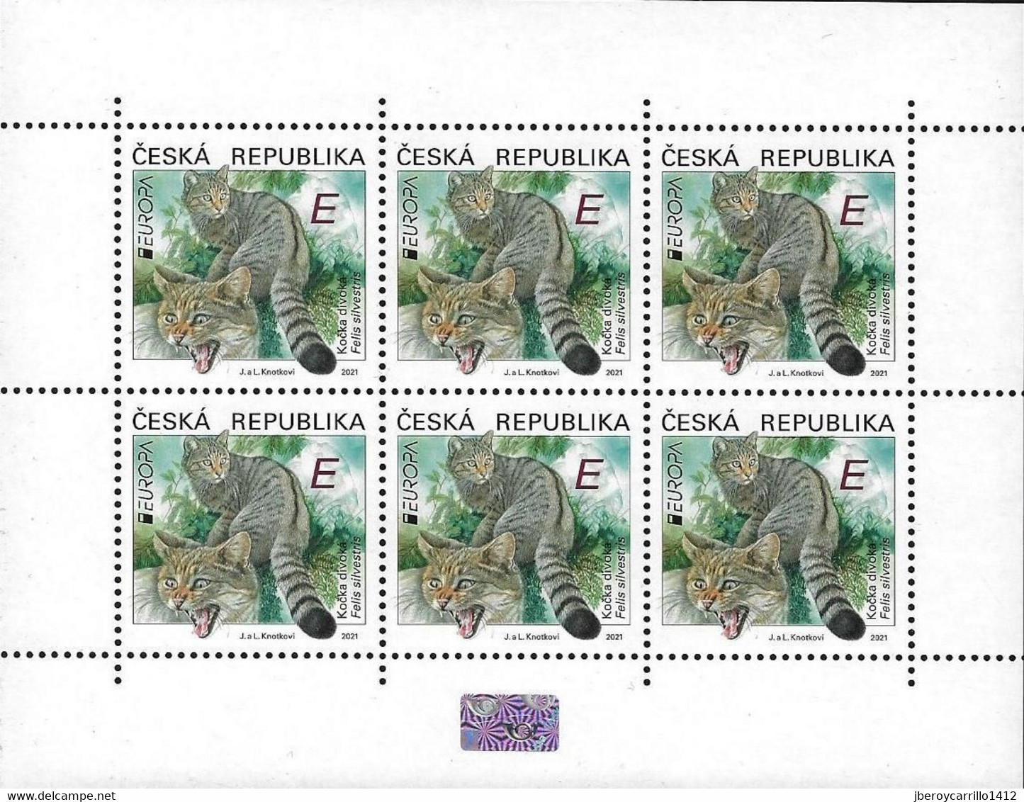 CHECA, REP. /CZECH REP. /CESKA REP.  -EUROPA 2021 -ENDANGERED NATIONAL WILDLIFE"- SHEET Of 6 STAMPS - 2021