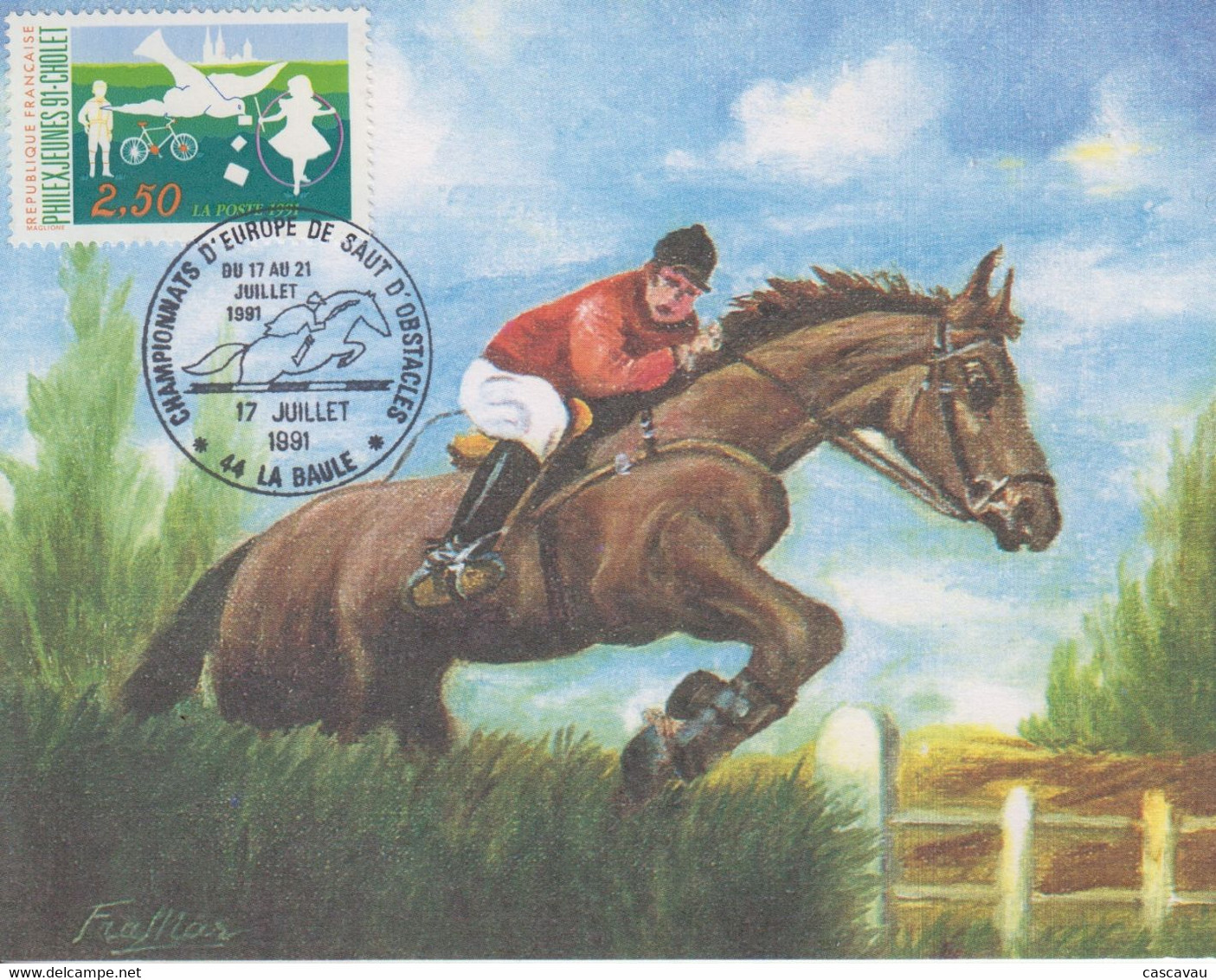 Carte   FRANCE   Jumping   Championnat  D' Europe   LA  BAULE  1991 - Salto