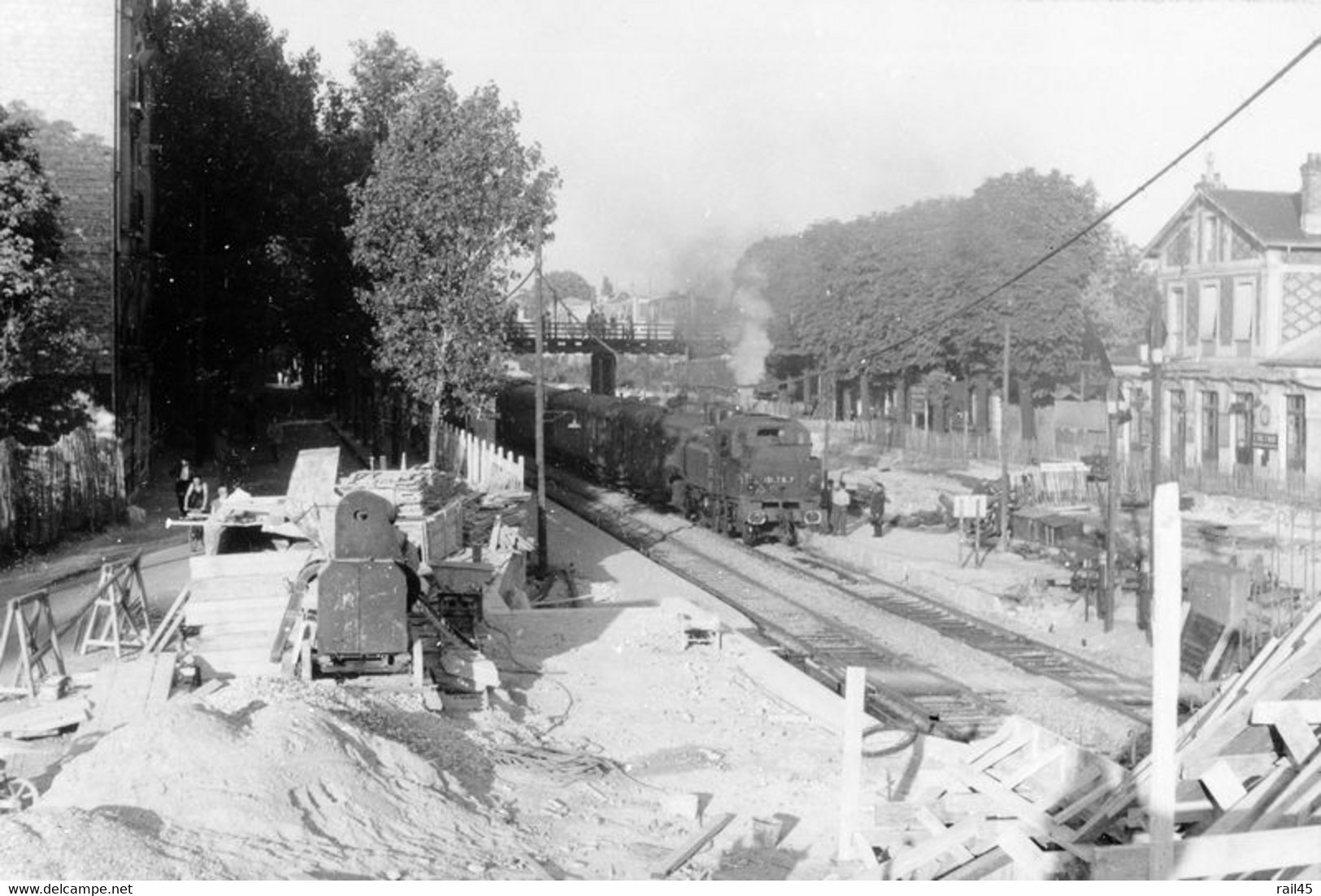 Le Parc-Saint-Maur. Locomotive 131 TB 7. Cliché Jacques Bazin. 08-1956 - Trains