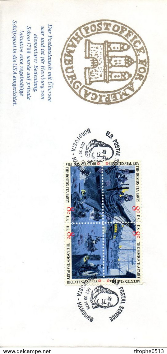 USA. N°997-1000 De 1973 Sur Enveloppe Commémorative De 1976. Nordpsta - Hamburg. G. Washington. - George Washington