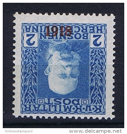 Österreichisch- Bosnien Und Herzegowina Mi 148 K MH/* , Kopfstehende Aufdruck - Unused Stamps