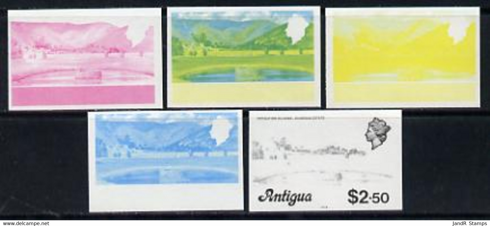Antigua 1976 Irrigation Scheme $2.50 (with Imprint) Set Of 5 Imperf Progressive Colour Proofs (as SG 484B) U/m - Otros & Sin Clasificación